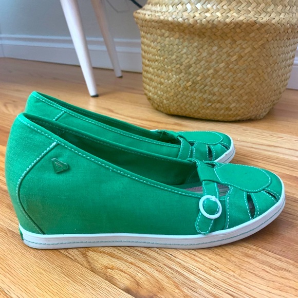 Roxy Green Wedge Heel Summer ☀️ Shoe Lady’s Size 9 - Picture 5 of 7
